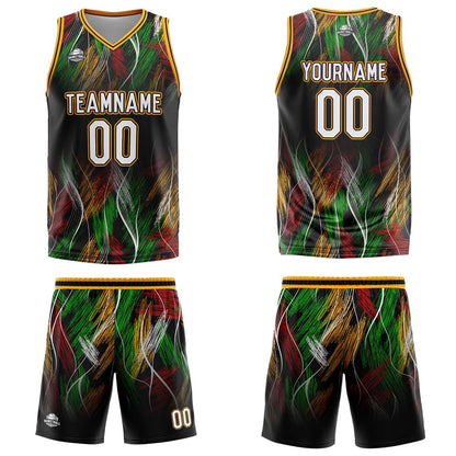 Custom Black Orange Basketball Jersey Uniform Suit Printed Your Logo Name Number