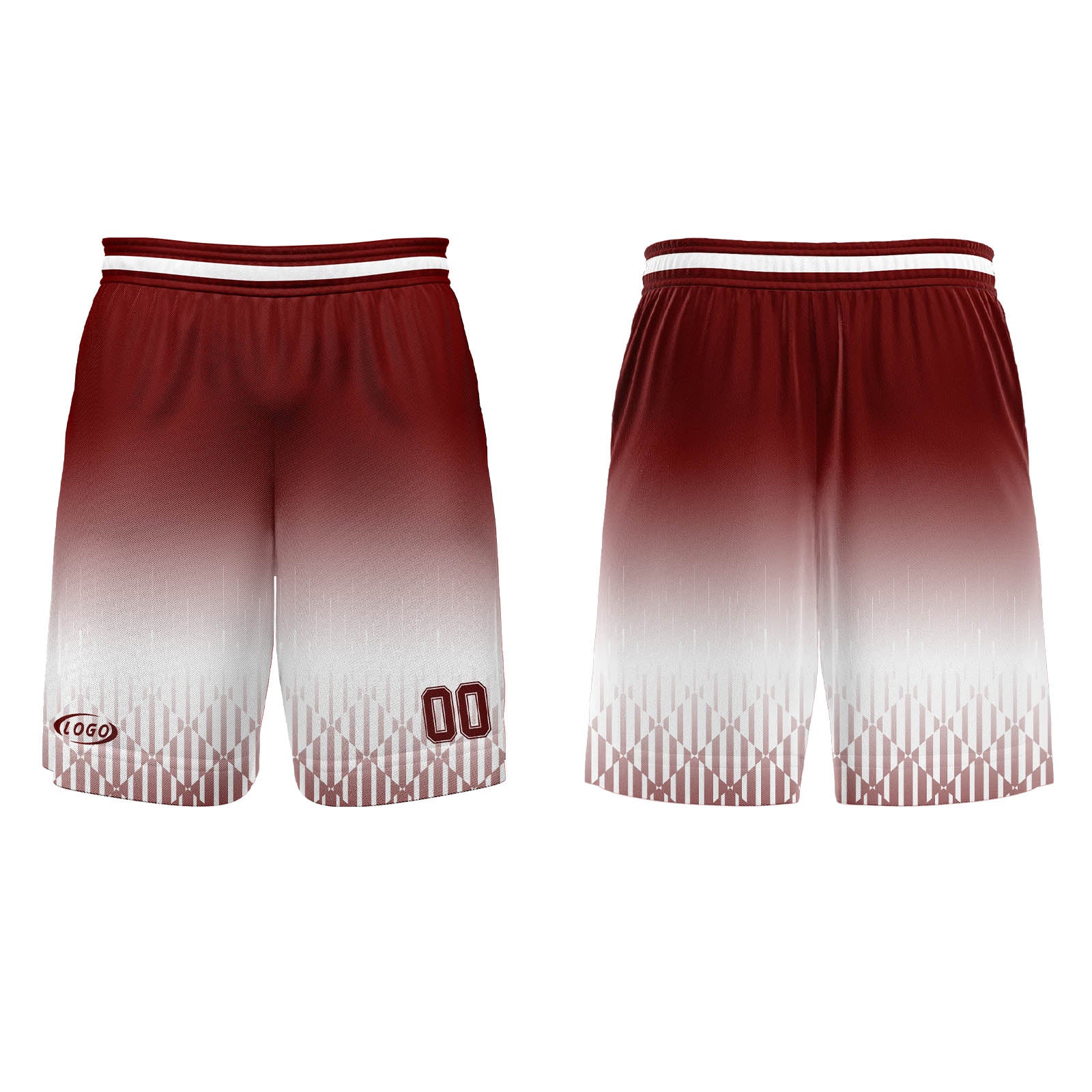 Custom White Red Brown Gradient Basketball Jersey Uniform Suit Printed Your Logo Name Number