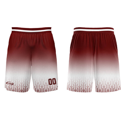 Custom White Red Brown Gradient Basketball Jersey Uniform Suit Printed Your Logo Name Number