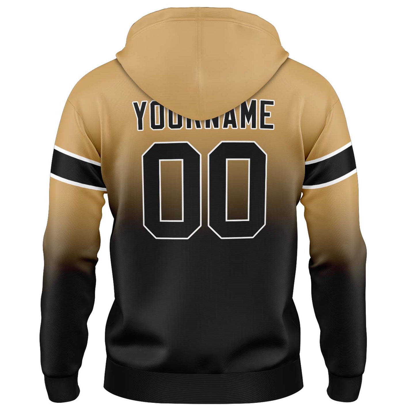 Custom Gradient Sweatshirt Hoodie For Man Woman Girl Boy Print Your Logo Name Number Gold&Black