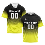 Custom Black Yellow Short Sleeve Hoodies for Men Women Shirts with Hoods Printed Name Logo