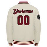 Custom Varsity Jacket Letterman jacket for Men, Women and Youth Crimson Cream