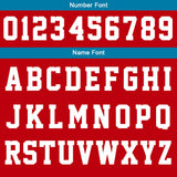 Custom Blue Red Hoodie Personalized Mens Pullover Hoodie Printed Team Name Number Logo for Women