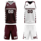 Custom Crimson White Grey Reversible Basketball Suit for Adults and Kids Personalized Jersey