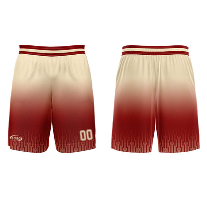 Custom Red Beige Gradient Basketball Jersey Uniform Suit Printed Your Logo Name Number