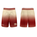 Custom Red Beige Gradient Basketball Jersey Uniform Suit Printed Your Logo Name Number