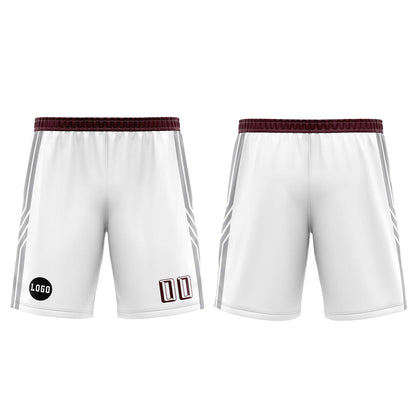 Custom White Dark Red Basketball Jersey Uniform Suit Printed Your Logo Name Number