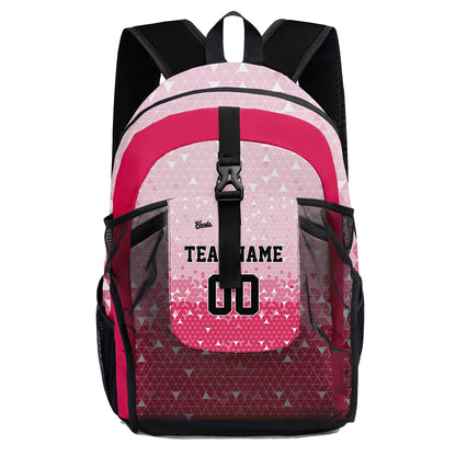 Customize Pink Sports Backpacks Featuring Personalized Names, Numbers and Logos