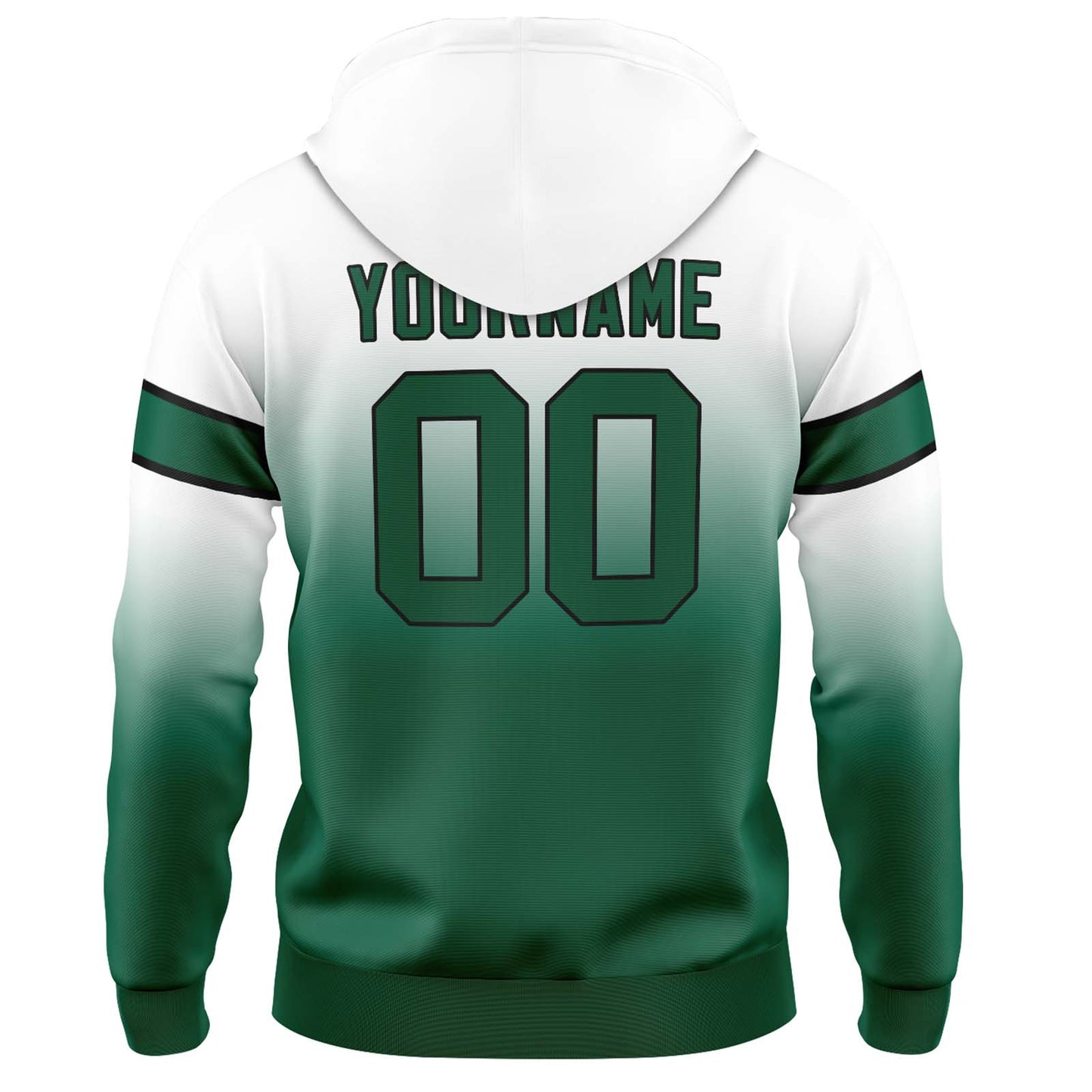 Custom Gradient Hoodie For Man Woman Girl Boy Print Your Logo Name Number White&Green