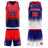 Custom Red Dark Blue Reversible Basketball Suit for Adults and Kids Personalized Jersey