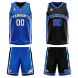 Custom Royal Black Reversible Basketball Suit for Adults and Kids Personalized Jersey