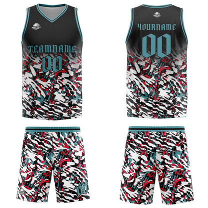 Custom Black Red Green Basketball Jersey Uniform Suit Printed Your Logo Name Number