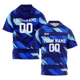 Custom Blue Short Sleeve Hoodies for Men Women Shirts with Hoods Printed Name Logo