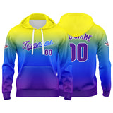 Custom Gradient Hoodie For Man Woman Girl Boy Print Your Logo Name Number Gelb Blau