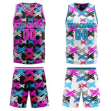Custom Pink Blue Reversible Basketball Suit for Adults and Kids Personalized Jersey