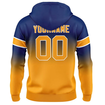Custom Gradient Sweatshirt Hoodie For Man Woman Girl Boy Print Your Logo Name Number Navy&Orange
