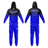 Custom Black Blue Sports hoodie Sweatshirt Set for Men Women Youth Tops and Pants Set Tracksuit