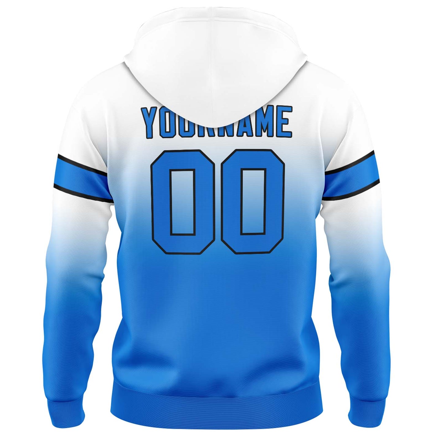 Custom Gradient Hoodie For Man Woman Girl Boy Print Your Logo Name Number White&Blue
