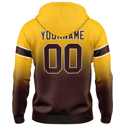 Custom Gradient Hoodie For Man Woman Girl Boy Print Your Logo Name Number Yellow&Brown