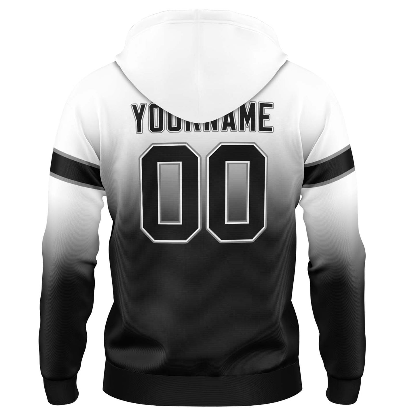 Custom Gradient Hoodie For Man Woman Girl Boy Print Your Logo Name Number White&Black