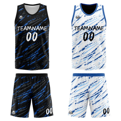 Custom Reversible Basketball Suit for Adults and Kids Personalized Jersey Damage-Blue