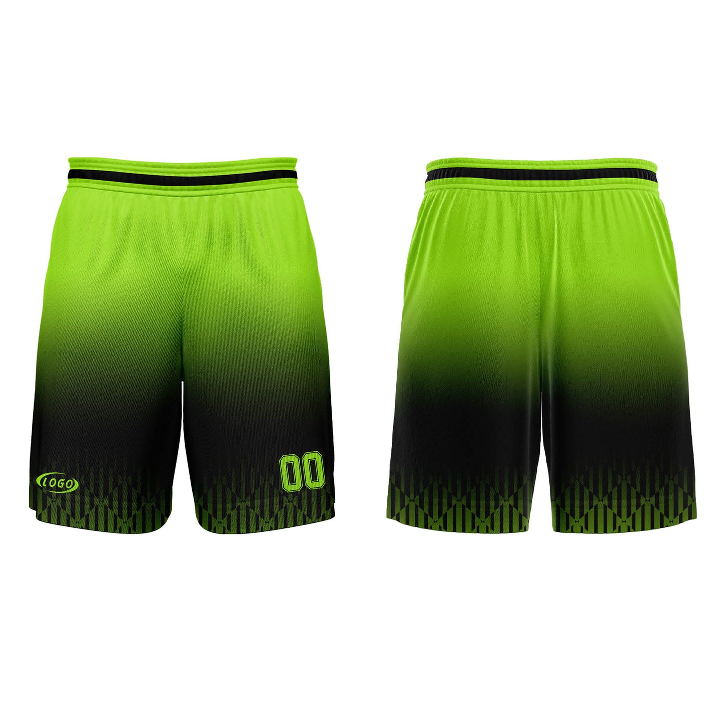 Custom Black Bright Green Gradient Basketball Jersey Uniform Suit Printed Your Logo Name Number