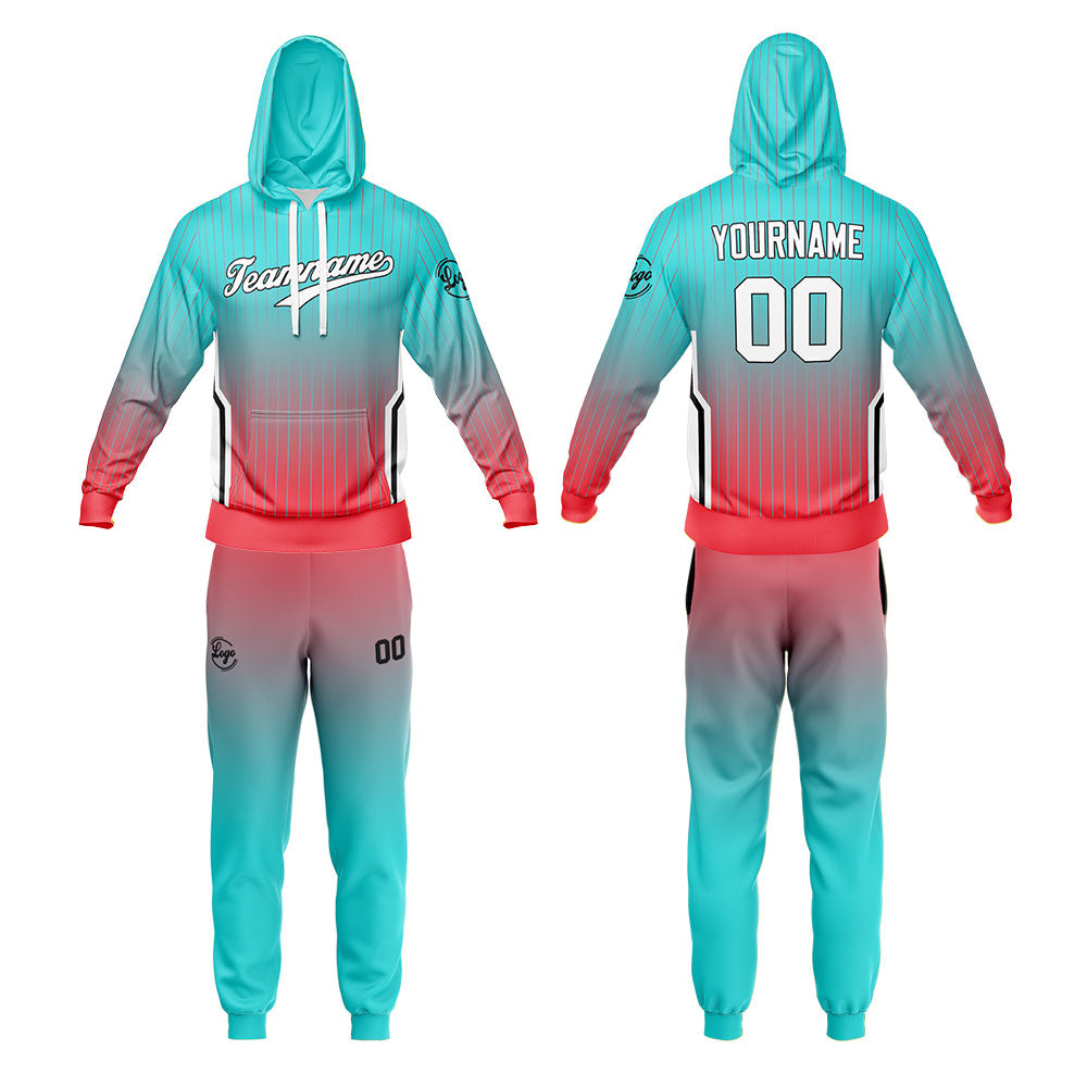 Custom Azure Sports hoodie Sweatshirt Set for Men Women Youth Tops and Pants Set Tracksuit
