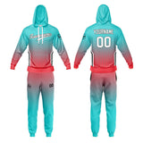 Custom Azure Sports hoodie Sweatshirt Set for Men Women Youth Tops and Pants Set Tracksuit