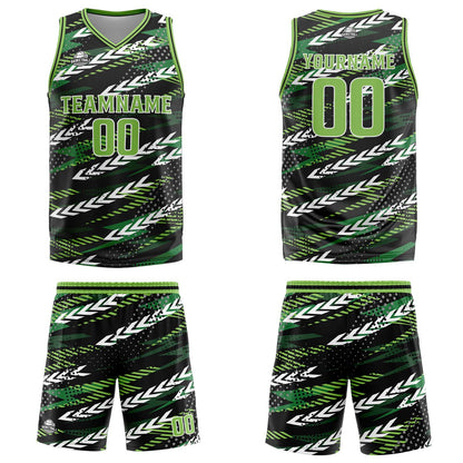 Custom Black Green Basketball Jersey Uniform Suit Printed Your Logo Name Number