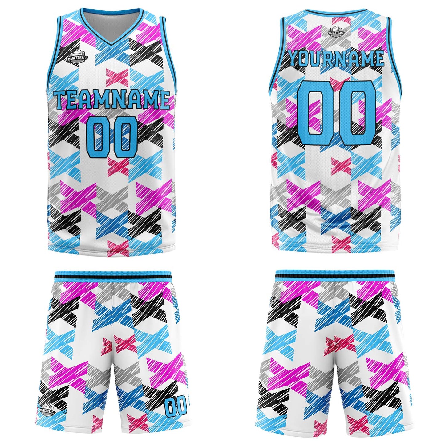 Custom Light Blue Basketball Jersey Uniform Suit Printed Your Logo Name Number