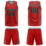 Custom Red Basketball Jersey Uniform Suit Printed Your Logo Name Number