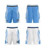 Custom Blue White Reversible Basketball Suit for Adults and Kids Personalized Jersey