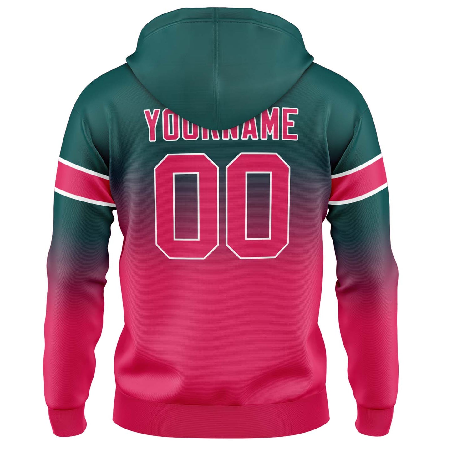 Custom Gradient Sweatshirt Hoodie For Man Woman Girl Boy Print Your Logo Name Number Dark Green&Pink