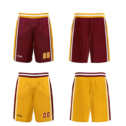 Custom Red Yellow Reversible Basketball Suit for Adults and Kids Personalized Jersey