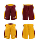 Custom Red Yellow Reversible Basketball Suit for Adults and Kids Personalized Jersey