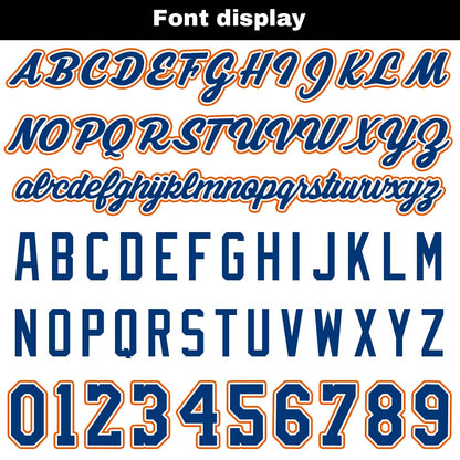 Custom basketball jersey shorts for men and women. Embroidered and printed name, number and logo White&Royal&Orange