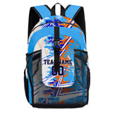 Customize Blue Orange Sports Backpacks Featuring Personalized Names, Numbers and Logos