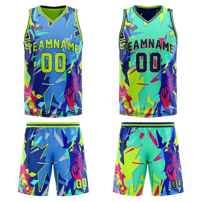Custom Neon Green Reversible Basketball Suit for Adults and Kids Personalized Jersey