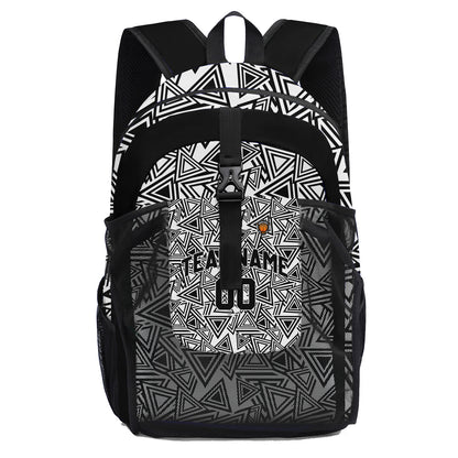 Customize Gray Black Sports Backpacks Featuring Personalized Names, Numbers and Logos