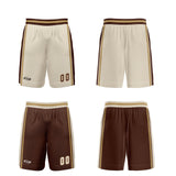 Custom Cream Brown Reversible Basketball Suit for Adults and Kids Personalized Jersey