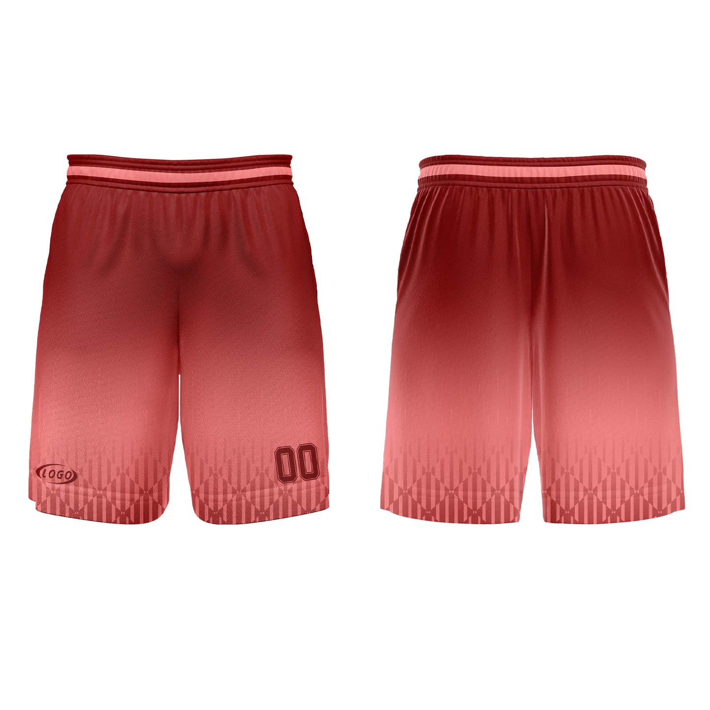 Custom Pink Red Gradient Basketball Jersey Uniform Suit Printed Your Logo Name Number