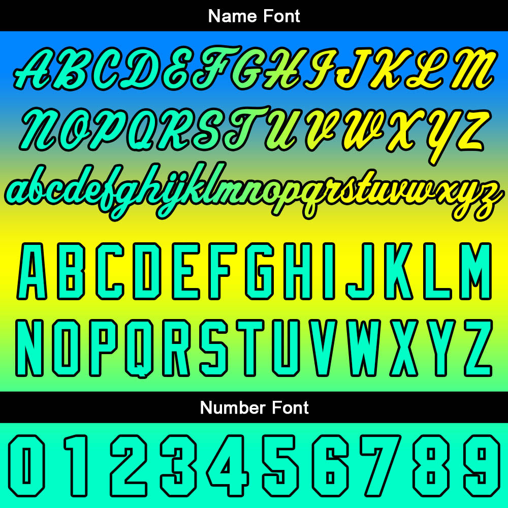 Custom Gradient Hoodie For Man Woman Girl Boy Print Your Logo Name Number Blue Yellow Green