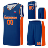 Custom basketball jersey shorts for men and women. Embroidered and printed name, number and logo Blue