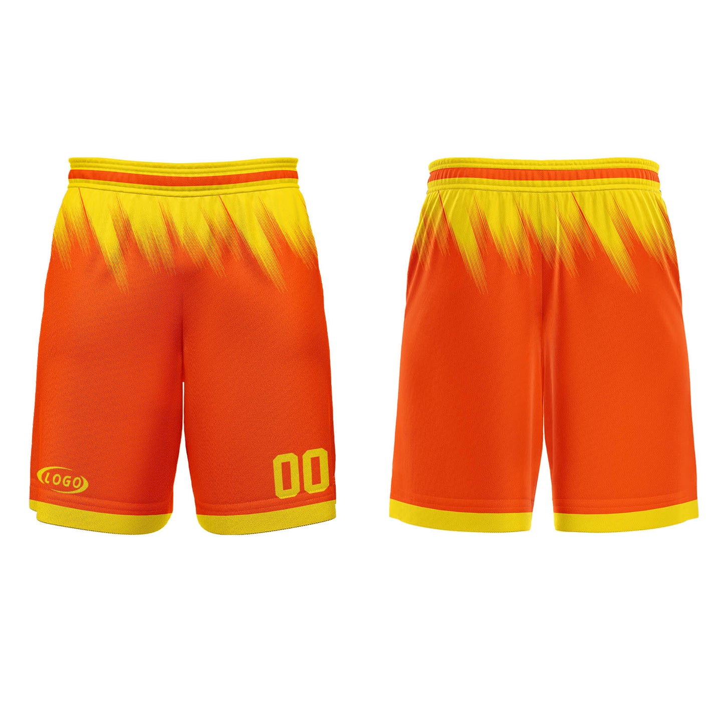 Custom Orange Yellow Basketball Jersey Uniform Suit Printed Your Logo Name Number