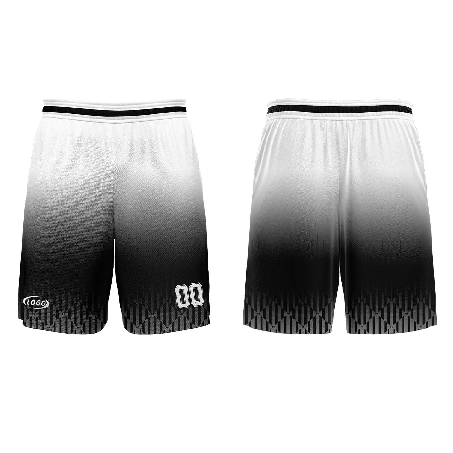 Custom Black White Gradient Basketball Jersey Uniform Suit Printed Your Logo Name Number