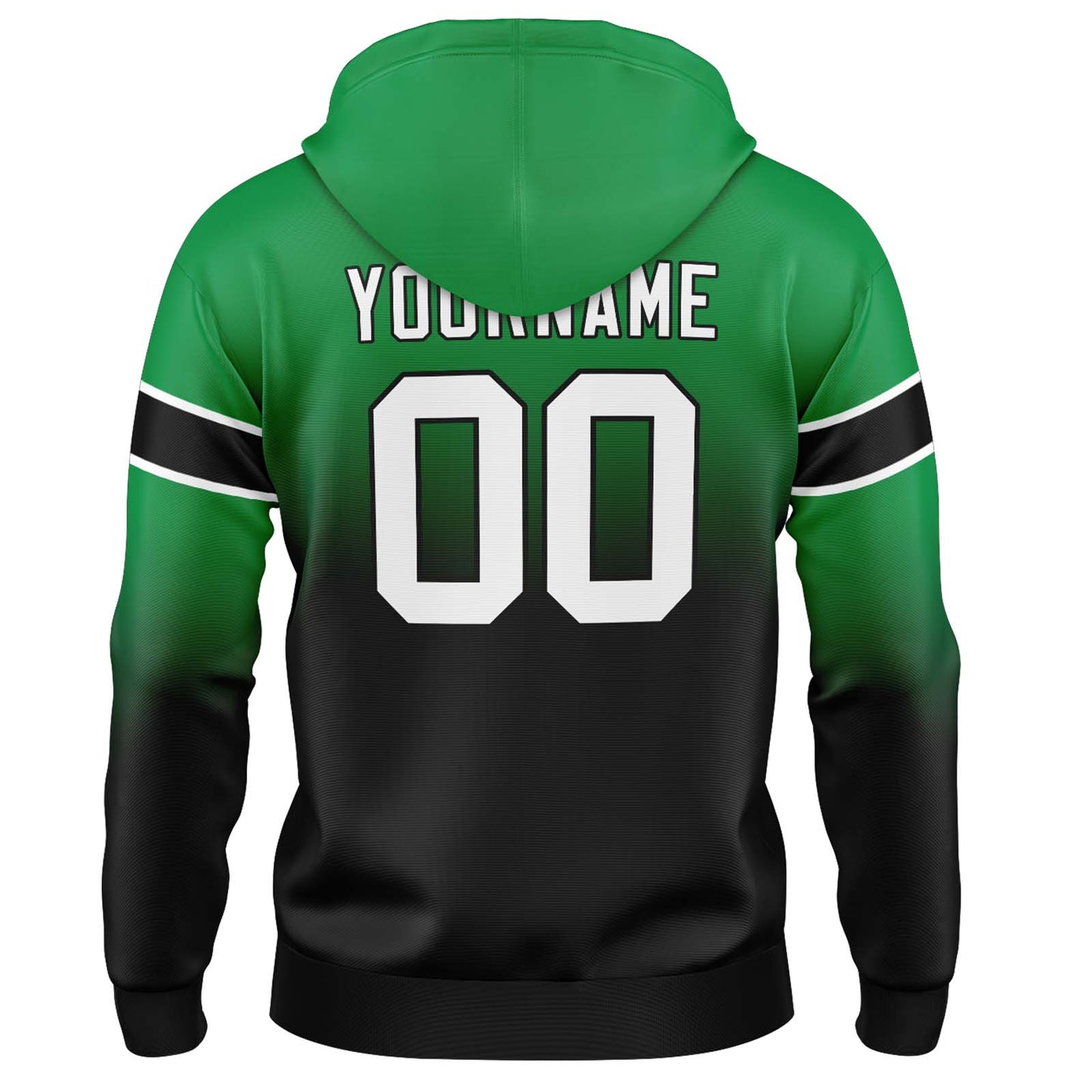 Custom Gradient Sweatshirt Hoodie For Man Woman Girl Boy Print Your Logo Name Number Green&Black