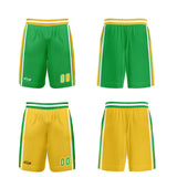 Custom Green Yellow Reversible Basketball Suit for Adults and Kids Personalized Jersey