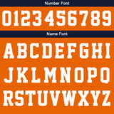 Custom Navy Orange Hoodie Personalized Mens Pullover Hoodie Printed Team Name Number Logo for Women
