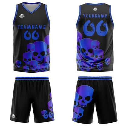 Custom Blue Basketball Jersey Uniform Suit Printed Your Logo Name Number