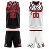 Custom Black Red Reversible Basketball Suit for Adults and Kids Personalized Jersey